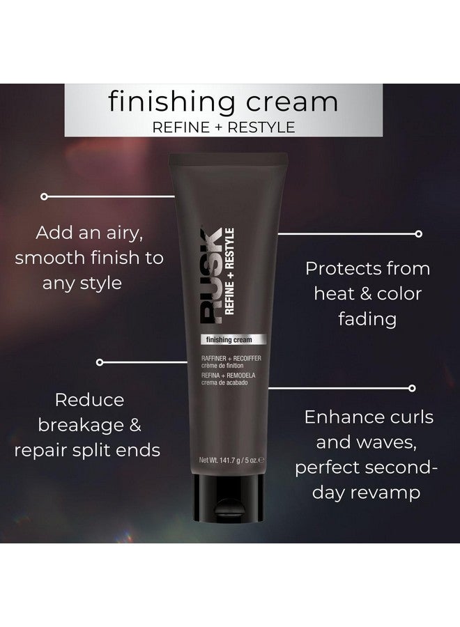 Rusk Finishing Cream, Refine + Restyle, Enhances Natural Texture And Shine For Frizz Free Hair, 5 Oz. - Image 2