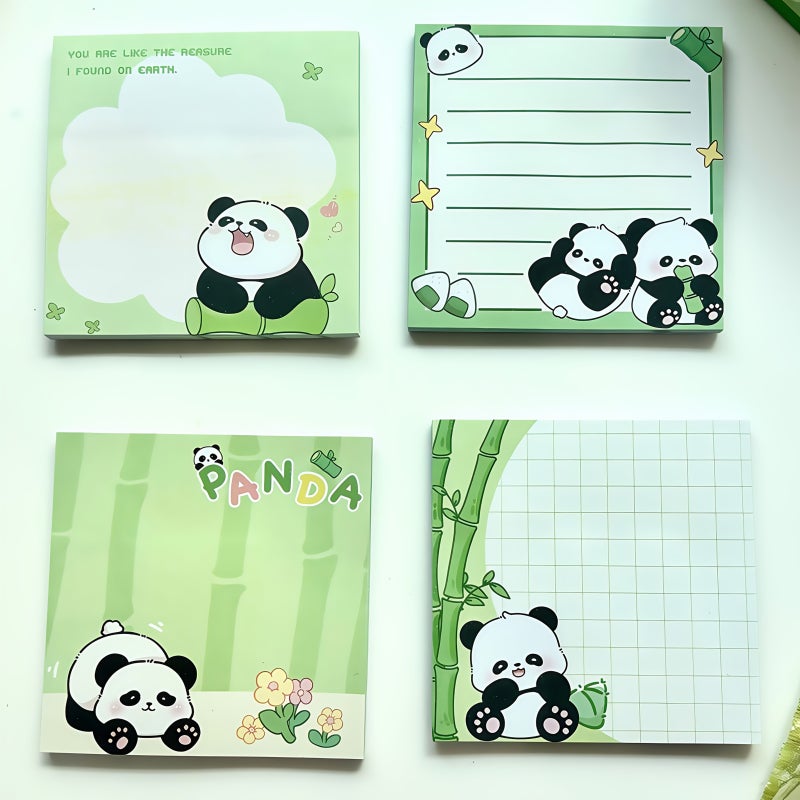 Panda Sticky Notes 200 Sheets Mix 4 Books Reusable Self Adhesive Memo Pads - Image 1