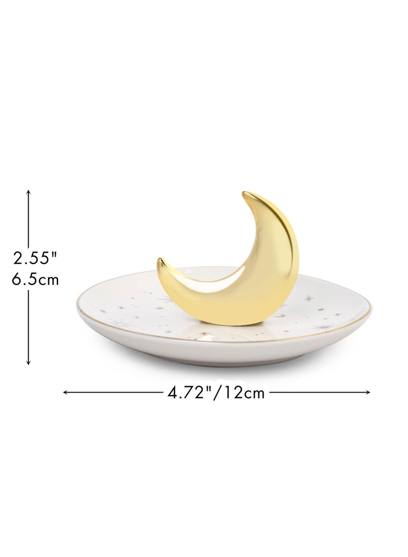 SYOSI Moon Ring Holder Dish, Ceramic Trinket Jewelry Tray for Earring Bracelet Necklace Wedding Engagement Gift, Love You to The Moon and Back, Mothers Day Gifts  - Image 5