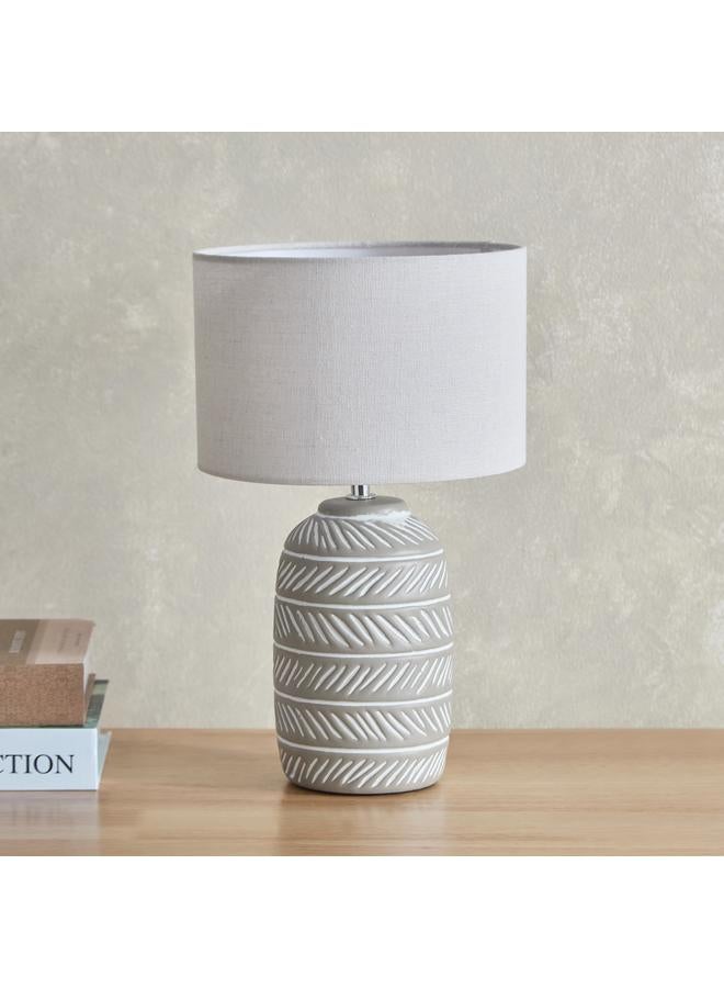هوم بوكس مصباح طاولة سيراميك بغطاء كتان 35.3 سم - Image 1