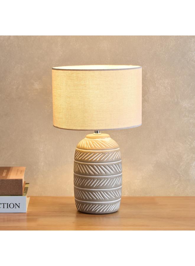 هوم بوكس مصباح طاولة سيراميك بغطاء كتان 35.3 سم - Image 2