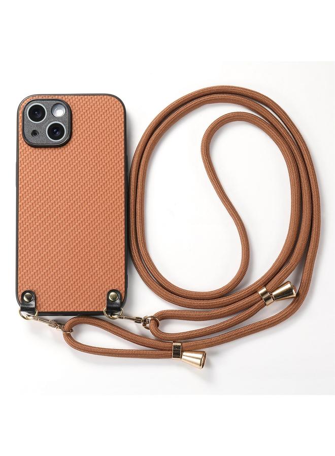 Zaboon Case For iPhone 12 Pro Carbon Fiber Texture Leather Back Phone Case with Crossbody Strap - Image 2