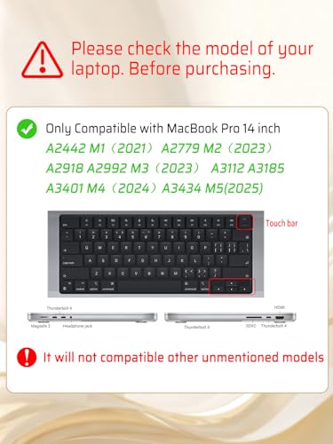 Seorsok Compatible with MacBook Pro 14inch Case 2026 2025-2021 M5 M4 M3 A3426 A3427 A3434 A3112 A3185 A3401 M2 A2779 M1 A2442,Plastic Hard Shell Case&Keyboard Cover,Brown Woven No Logo Cutout - Image 3
