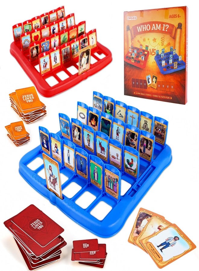 Oeasic Guess Bible Who Am I Board Game for Kids- Jesus Story-Driven Timeline Deduction & Trivia - 48 Iconic Bible Characters & Symbols - VBS, Sunday School Supplies & Christian Catholic Gifts - Image 1