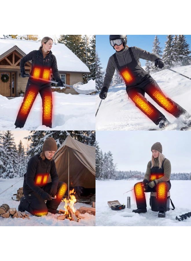 Qdreclod Waterproof Heated Insulated Bib Overalls with 16000mAH Battery Pack - Ski Winter Snow Overalls Relaxed Fit, Black, M - Image 2