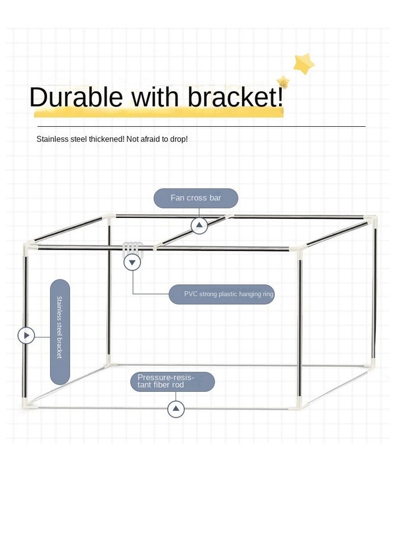 Bluejw Upper Deck Single Bed Curtain Privacy Bed Tent With Stand And Mosquito Net - Image 5