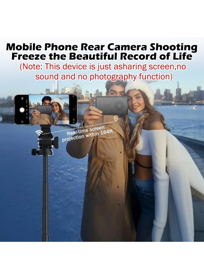 SYOSI Selfie Monitor Screen for i-Phone – Magnetic Mount Wireless Connection, Ideal for Selfie Vlog, Live Streaming, TikTok, YouTube, Compatible with iOS and Android (Black) - Image 2