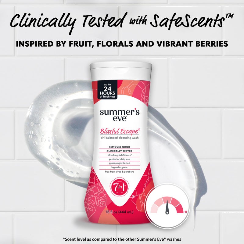 Summer's Eve Blissful Escape All-Over Daily Feminine Wash, pH-Balanced Body Wash for Women, Removes Vaginal Odor and Refreshes, 15 Fl Oz - Image 4