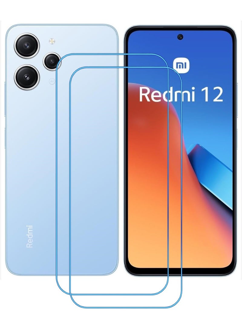 ACLIX 2 Pieces Antistatic ESD Dustproof Premium Quality High Definition Clear Tempered Glass Screen Protector Designed For Xiaomi Redmi 12 - Image 1