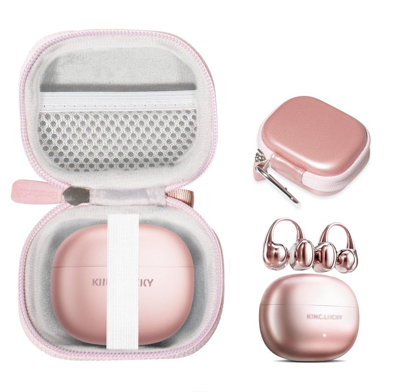 CaseSack Case for King Lucky i121 Clip on Earbuds Open Ear 5.4 Headphones (Rose Gold) - Image 1