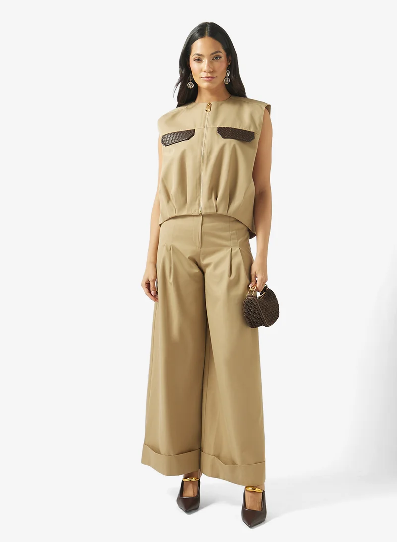 Fyor  Sleeveless Zip Front Utility Vest for Women | Best Price UAE