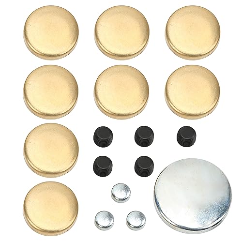 Camrusic Engine Freeze Plug Kit Brass Freeze Frost Expansion Plug Parts MPE-100BR Compatible with Chevy Small Block 283ci 305ci 327ci 350ci 1957-1997 - Image 1