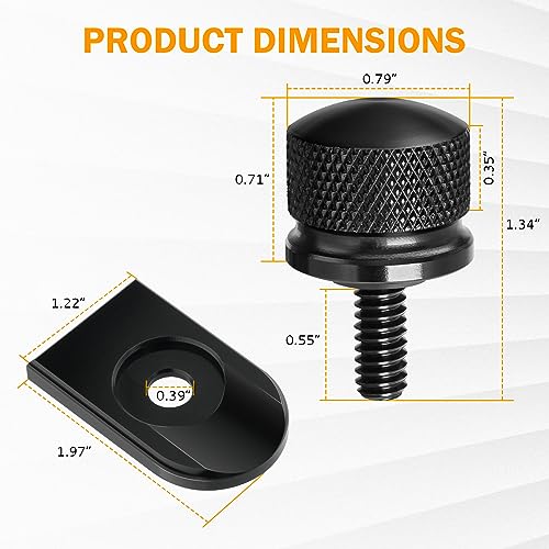 PBYMT Rear Seat Bolt Quick Release Seat Tab Cover Screws Hardware Kit Compatible for Harley Road King Street Electra Glide Dyna Softail 1997-2025 - Image 2
