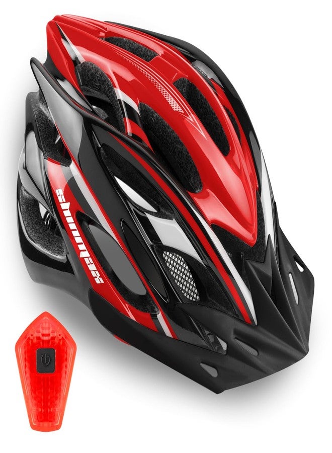 Shinmax Bike Helmet Men Women, Shinmax Bicycle Helmet with Rear Light and Detachable Sun Visor Backpack,Lightweight Mountain Bike Helmet Size Adjustable Cycling Helmet for Adults Youth Road Bike Helmet - Image 1
