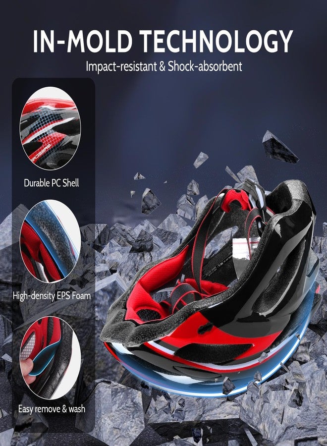 Shinmax Bike Helmet Men Women, Shinmax Bicycle Helmet with Rear Light and Detachable Sun Visor Backpack,Lightweight Mountain Bike Helmet Size Adjustable Cycling Helmet for Adults Youth Road Bike Helmet - Image 4