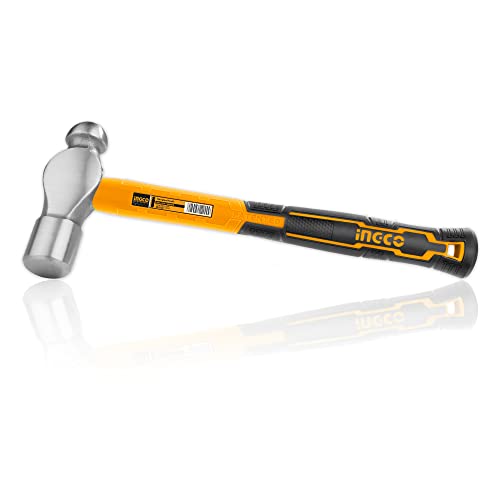INGCO Ball Pein Hammer, 660g, Drop-forged hammerhead Heat treatment, 45# carbon steel, INGCO Style Fiberglass handle - Image 1