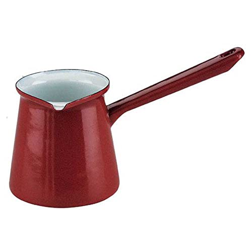 IBILI Turkish Coffee Pot 16.9oz / 500ml | Made in Spain | Enameled Steel in Red – Turkish Coffee Maker with Spout – Greek Turkish Coffee Cezve for Traditional Brewing, Espresso, and Arabic Coffee - Image 1