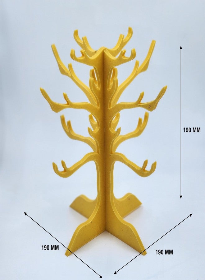 CUBIX3D Gold Tree Jewellery Stand Organizer Holder | Decorative Branch Display for Necklaces, Earrings, Rings, Bracelets | Elegant Tabletop & Vanity Decor for Women & Girls - Image 2