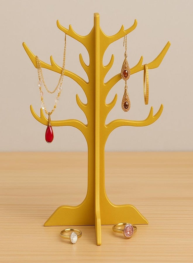 CUBIX3D Gold Tree Jewellery Stand Organizer Holder | Decorative Branch Display for Necklaces, Earrings, Rings, Bracelets | Elegant Tabletop & Vanity Decor for Women & Girls - Image 3