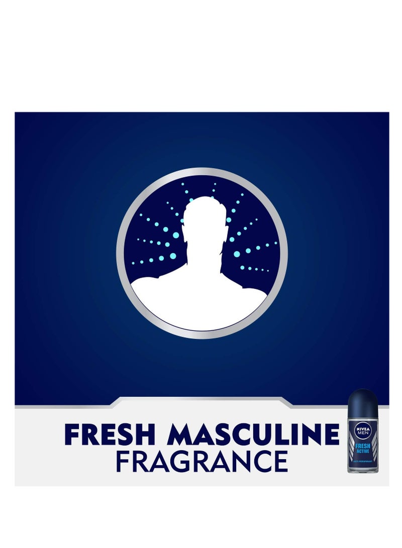 نيفيا مزيل عرق فريش أكتيف رول أون 50 مل (عبوة من قطعتين) - Image 3