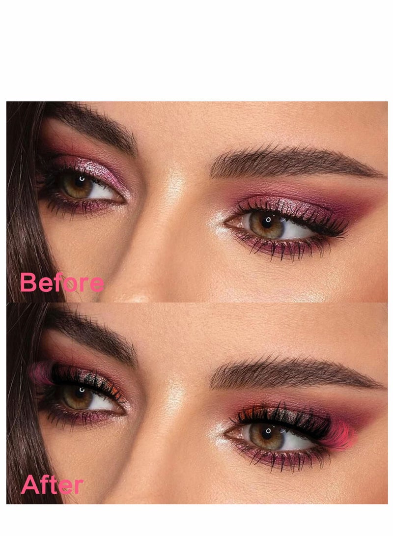 Excefore False Eyelashes Cat Eye Look 8D Fluffy Wispy Faux Mink Colored Lashes Handmade Reusable 5 Pairs Dramatic Volume  Eyelash Pack - Image 2