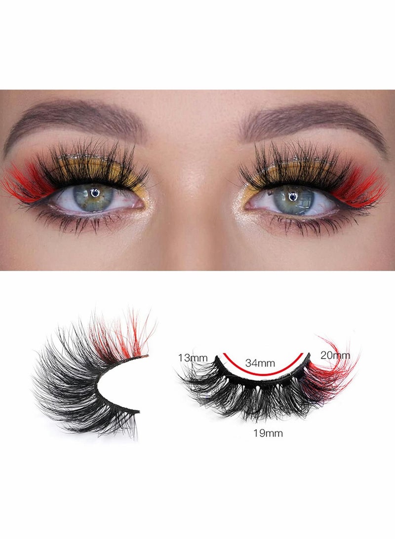 Excefore False Eyelashes Cat Eye Look 8D Fluffy Wispy Faux Mink Colored Lashes Handmade Reusable 5 Pairs Dramatic Volume  Eyelash Pack - Image 3
