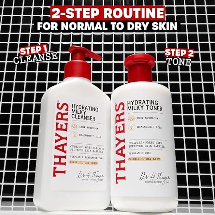 THAYERS Milky Hydrating Face Cleanser with Snow Mushroom Tremella and Hyaluronic Acid, Dermatologist Recommended Gentle Facial Wash, Hydrating Skincare for Dry, Sensitive Skin, Paraben Free, 8 Fl Oz - Image 4