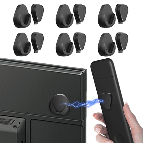 JUMEIHUI 6 Pack Magnetic Remote Control Holder Wall Mount,Convenient and Stylish TV Remote Organizer for Home Office School Supply Storage,No Drilling, Strong Magnet (Black) - Image 1