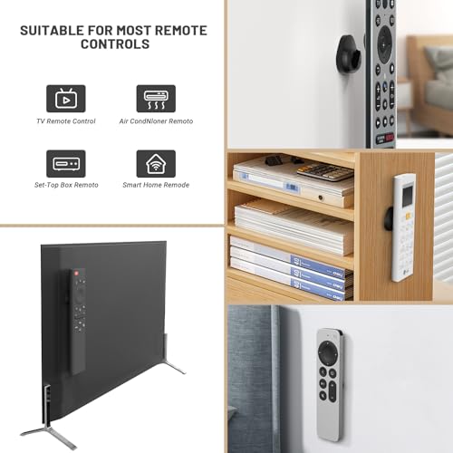 JUMEIHUI 6 Pack Magnetic Remote Control Holder Wall Mount,Convenient and Stylish TV Remote Organizer for Home Office School Supply Storage,No Drilling, Strong Magnet (Black) - Image 5