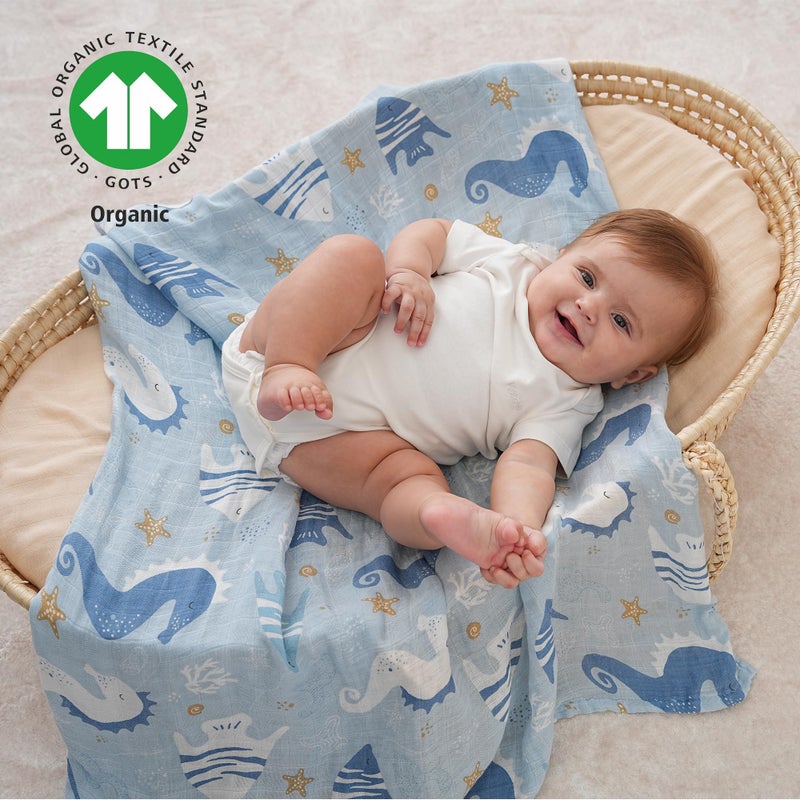 Yoofoss Muslin Swaddle Blankets, Organic Baby Blankets, 47 x 47 Inches Receiving Blanket for Baby Boys and Girls, Baby Essentials for Newborns Soft Breathable - Image 4