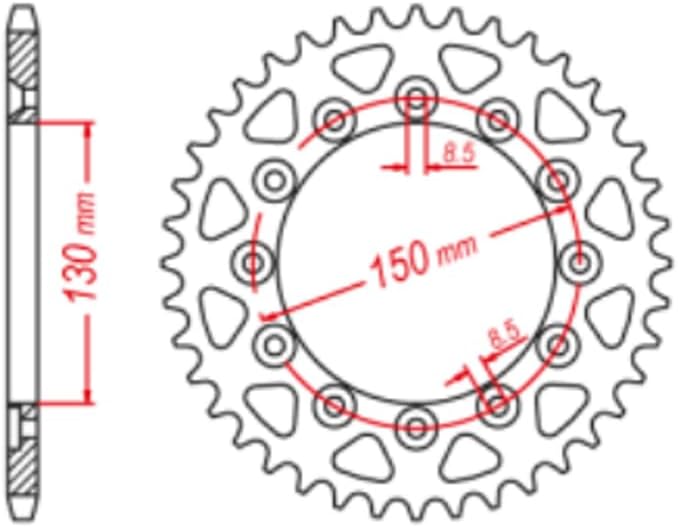 QASULER 520 44T Rear Sprocket Gear - Image 2