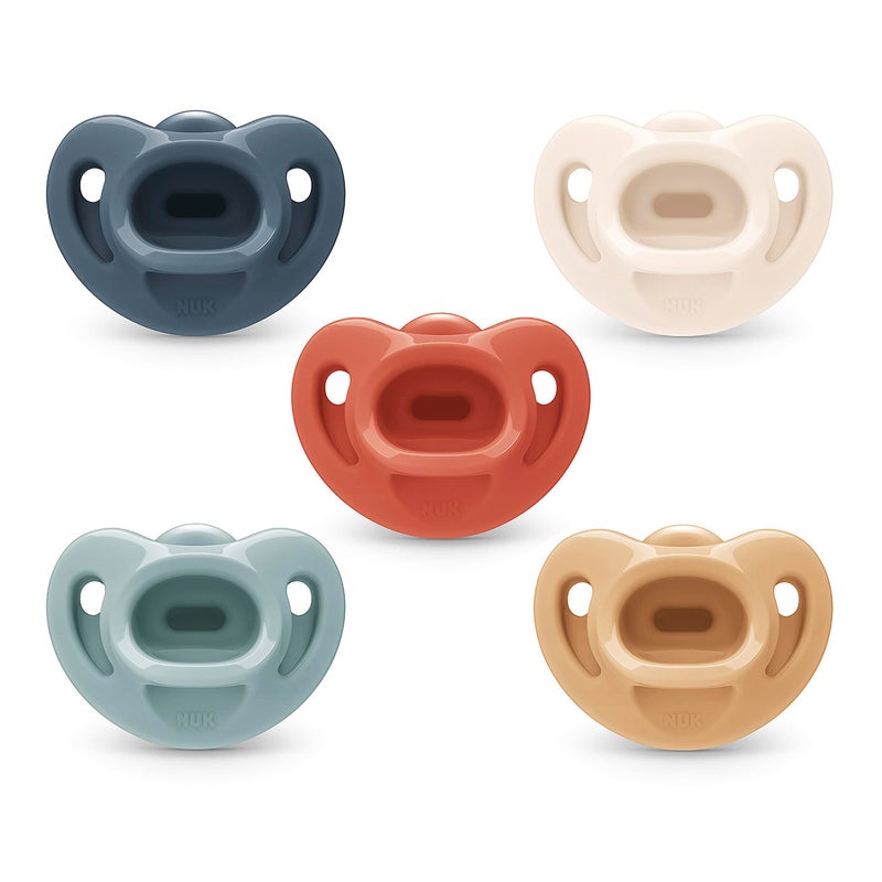 NUK Comfy Orthodontic Pacifiers, 0-6 Months, Timeless Collection, 5 Count (Pack of 1) - Image 1