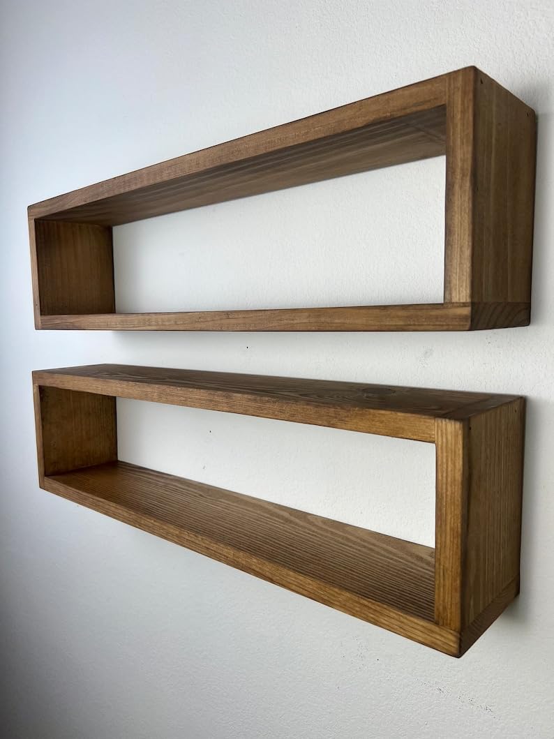 RuPS Solid Wood Rectangle Storage Shelf for Kitchen Bathroom Home Entrance Wall Mounted Floating Storage Unit Shelf for Wall Decore Kitchen Storage Rack - Image 3