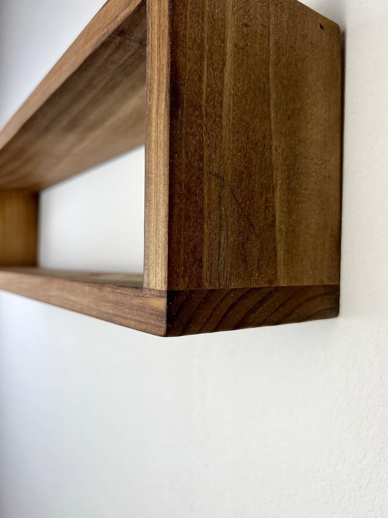 RuPS Solid Wood Rectangle Storage Shelf for Kitchen Bathroom Home Entrance Wall Mounted Floating Storage Unit Shelf for Wall Decore Kitchen Storage Rack - Image 4