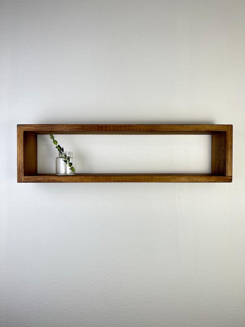 RuPS Solid Wood Rectangle Storage Shelf for Kitchen Bathroom Home Entrance Wall Mounted Floating Storage Unit Shelf for Wall Decore Kitchen Storage Rack - Image 5