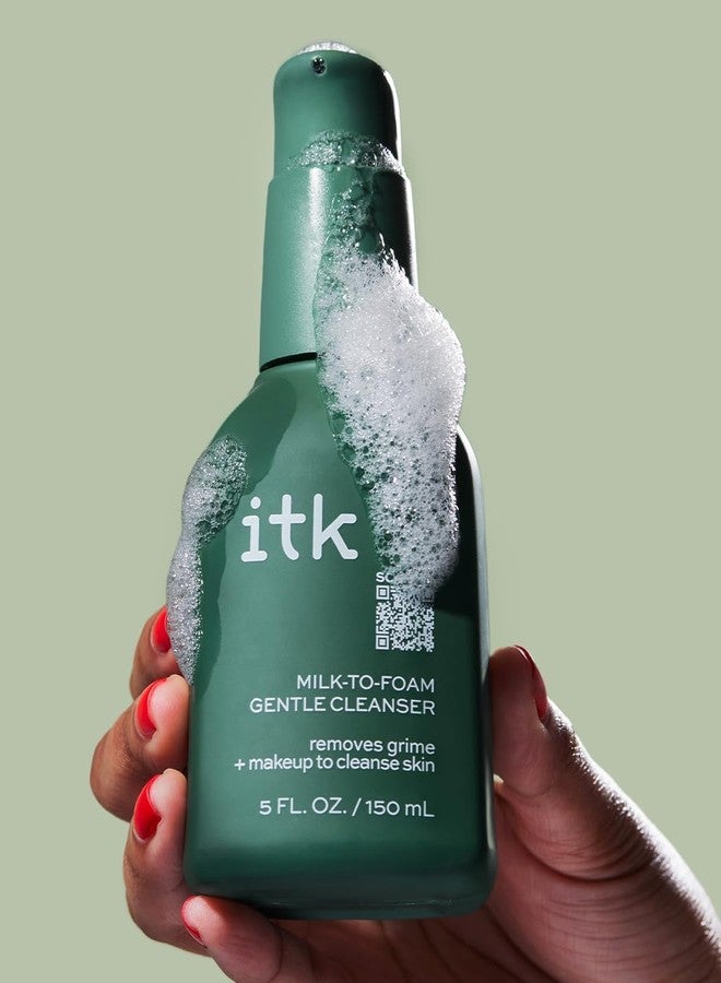 ITK Skincare 2-in-1 Milk-To-Foam Gentle Cleanser - Effective Face Wash + Makeup Remover with Vitamin B5, Pineapple + Coconut Enzymes for Radiant Skin - Cleanse, Remove Excess Makeup + Moisturize Skin - Image 5