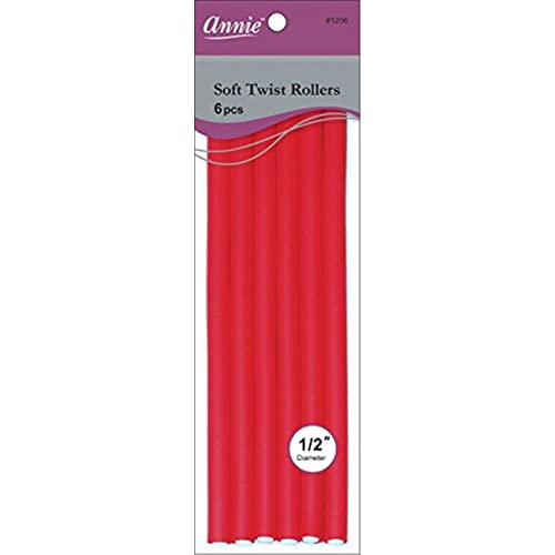 Annie Soft Twist Rollers Red 6 Count