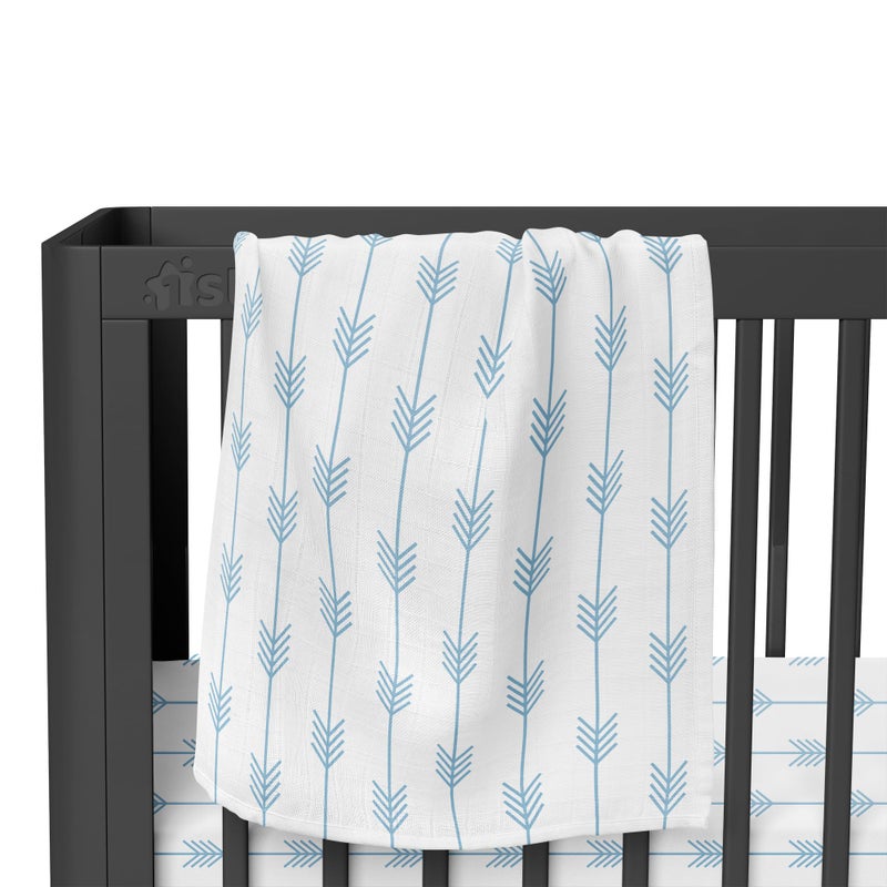 1ST STEP 100% Cotton Muslin Baby Swaddle Set, Pack of 3, Size-120cm x 100cm (47"x39"), (Blue) - Image 5
