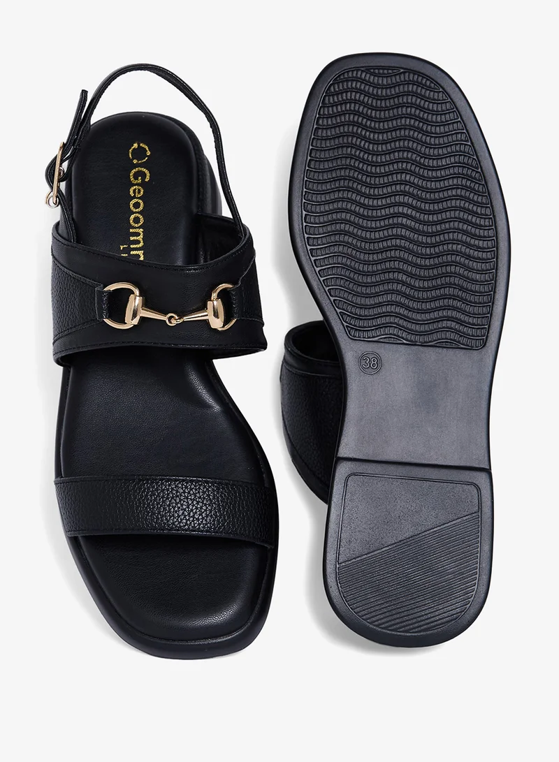 Geoomnii BLACK Geoomnii Comfort Slide Sandals for Women – Cushioned Slip-On Casual Sandals for Daily Wear, Home, Travel & Walking for Women | Best Price UAE
