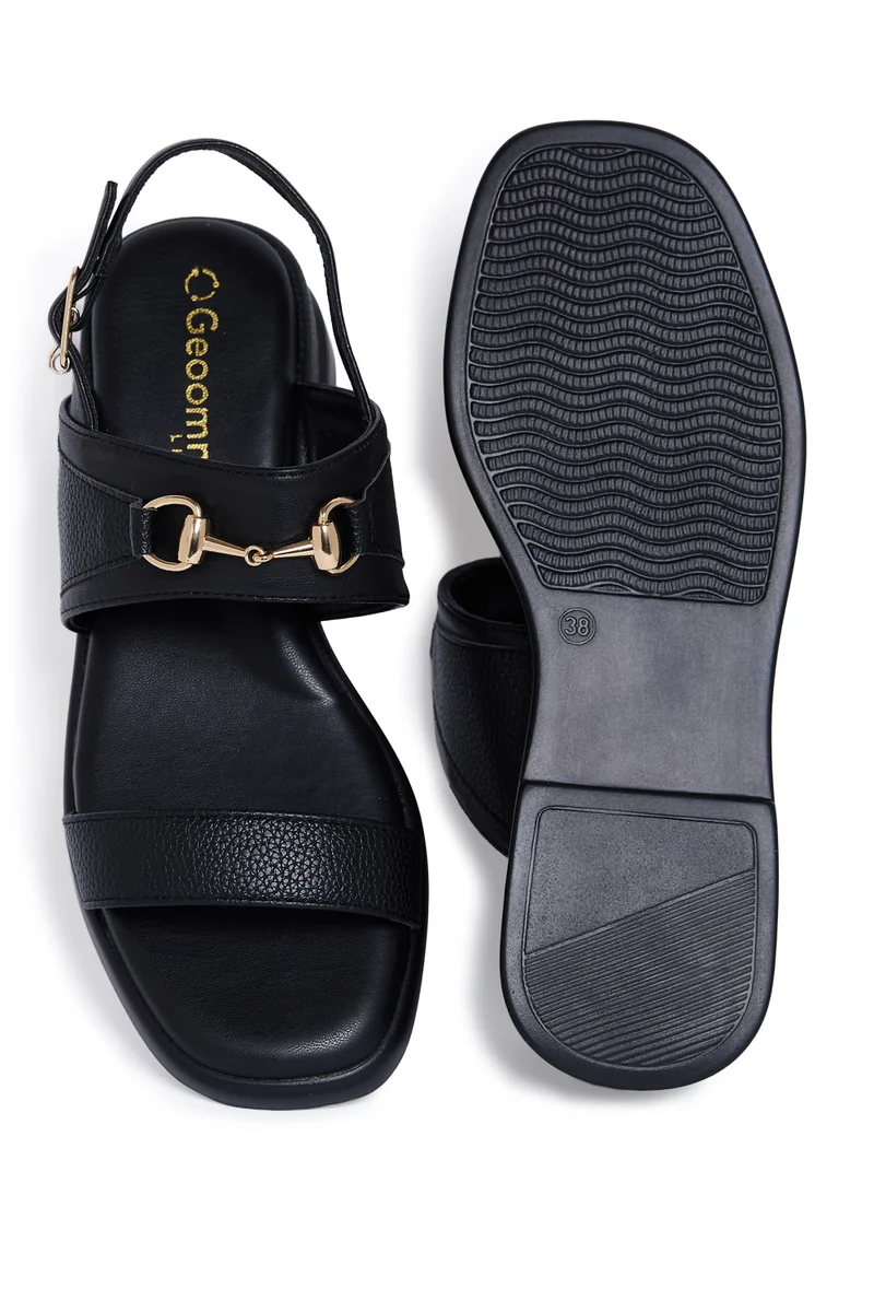Geoomnii BLACK GEOOMNII Ladies Comfort Sandals in BLACK | Comfortable Everyday Footwear for Women | Best Price UAE
