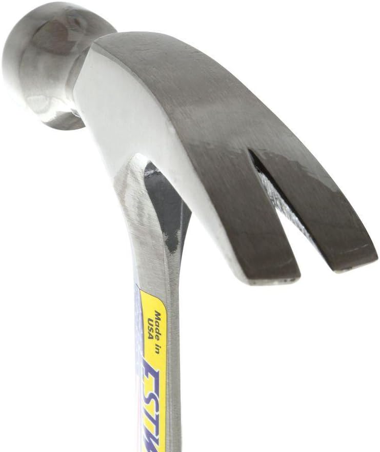 Estwing Hammer - 12 oz Straight Rip Claw with Smooth Face & Shock Reduction Grip - E3-12S, Silver - Image 3