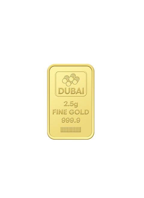 Dubai 2.5g Pure 999.9 Fine Gold Bar 24KT - 2.5 Grams