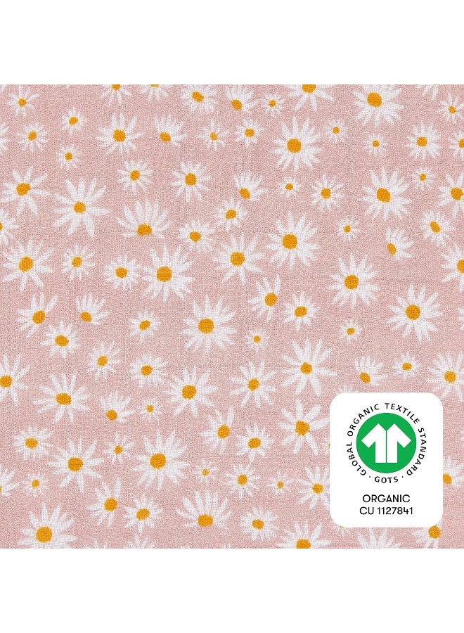 babyletto Babyletto 100% Quilted Organic Cotton Changing Pad Cover, GOTS-Certified, Fitted 360°, Ultra-Soft and Breathable Muslin - Daisy - Image 5