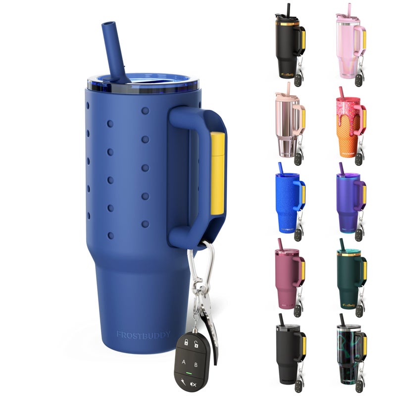 Frost Buddy 40 oz Thicc Buddy Tumbler with Silicone Sleeve â€“ Customizable with Budz Charms, Insulated Stainless Steel Cup with Handle & Straw, Leak-Proof, Cup Holder Friendly, Gift for Men & Women - Image 1