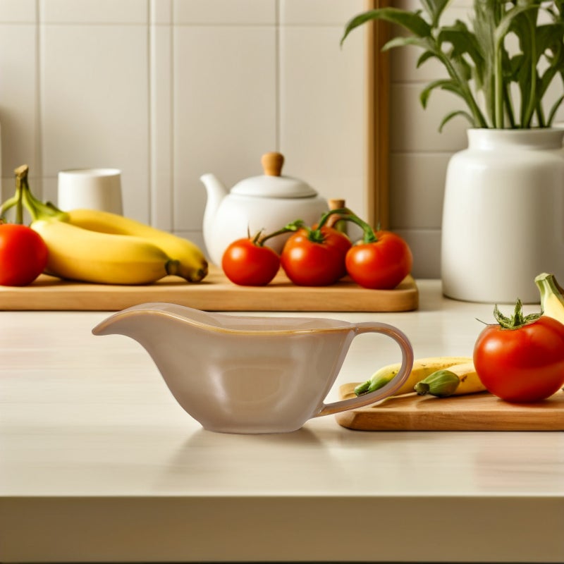 Porcelain Gravy Boat Sauce Pitcher Ceramic Jug with Spout Creamer Gravy Cup Sauce Pot for Dining Salad Dressing Restaurant Serving - Image 2