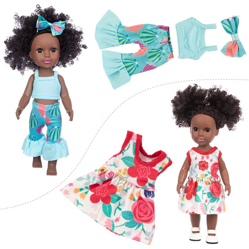 BDDOLL 145 Inch Black Dolls and Black Baby Doll Clothes Accessories - Image 3