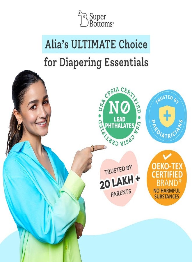 SuperBottoms Toddler Diapering & Potty Training Gift Pack- 1 Reusable Freesize UNO Cloth Diaper with 1 organic Cotton Insert Pad + 1 Booter pad + 3 Padded Underwear + 1 Charmling (3m- 3 yrs) (7 items) - Image 2