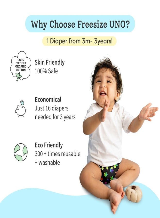 SuperBottoms Toddler Diapering & Potty Training Gift Pack- 1 Reusable Freesize UNO Cloth Diaper with 1 organic Cotton Insert Pad + 1 Booter pad + 3 Padded Underwear + 1 Charmling (3m- 3 yrs) (7 items) - Image 4