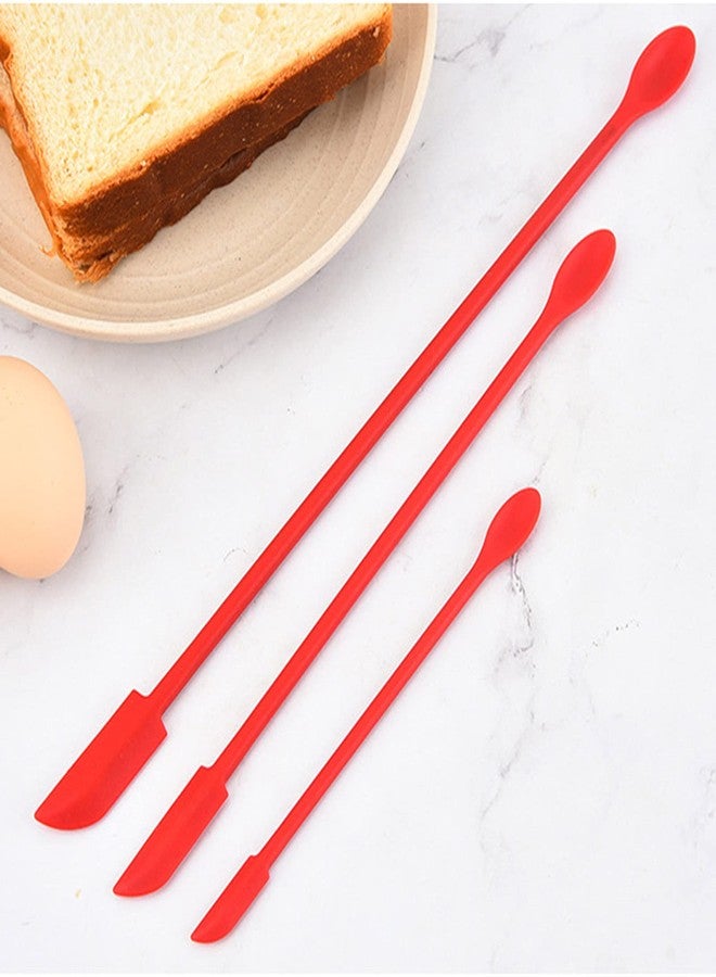 HAGBOU Mini Silicone Spatula, 6 PCS Jar Spatula, Reusable Double-ended Tiny Silicone Spoon for Kitchen and Beauty - Image 2