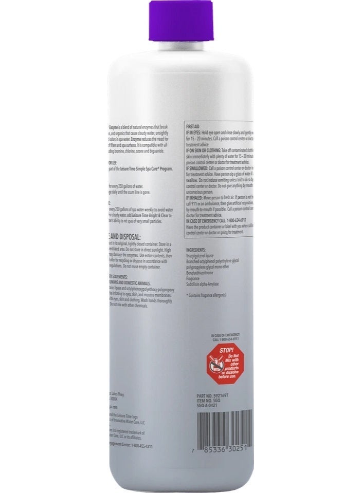 Leisure Time SGQ Simple Spa Care Enzyme for Hot Tub Oils, 32 Ounces Packaging May Vary - Image 2